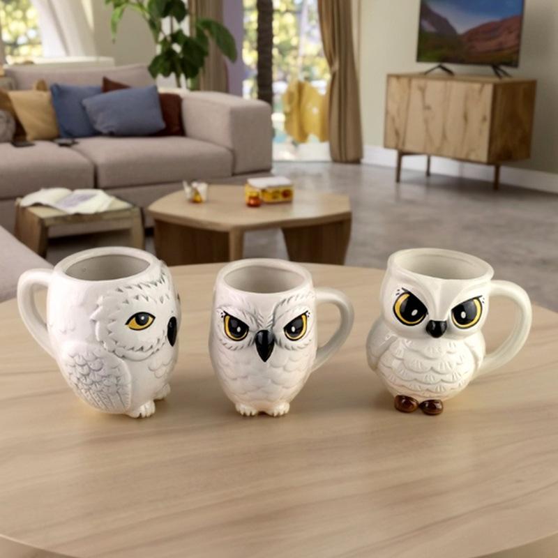Owl Mug 3D Stereoscopic Shape Owl Ceramic Coffee Cup Creative Office Cup