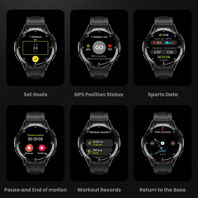 2025 Nuovo Smartwatch Sportivo GPS Uomo Schermo AMOLED HD 1,43 pollici Bussola Chiamata Bluetooth Frequenza Cardiaca Impermeabile smartwatch Per Android IOS