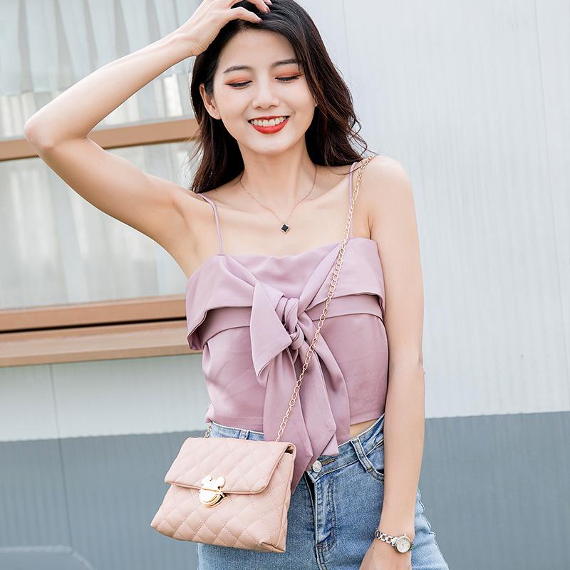 Bag Women's New Embroidered Rhombus Chain Women's Bag Casual Small Square Bag Shoulder Messenger Bag Mobile Phone Bag