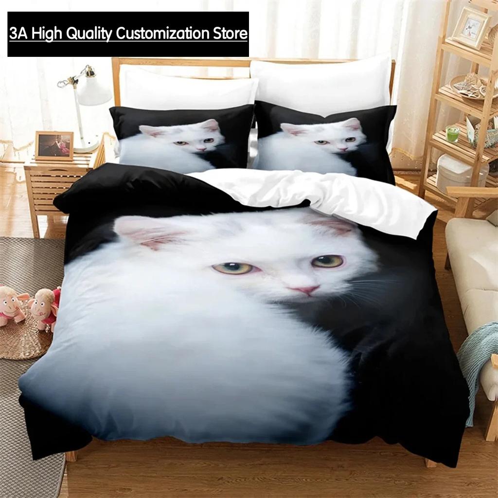 Zestaw pościeli ze zwierzętami Zestaw poszwy na kołdrę Pościel 3D Druk cyfrowy Pościel Rozmiar Queen Modny design