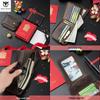 Cowhide Zipper Wallet with Multi-Card Slots, Anti-Theft Brush, Money Clip, and Photo Album