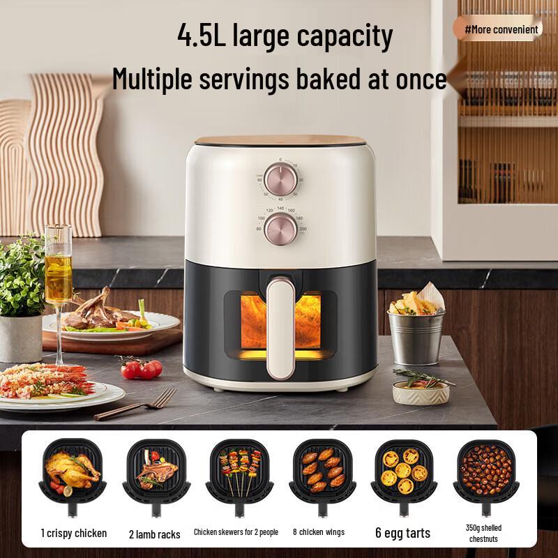 Midea 4.5L Air Fryer with Visible Window CN plug (adapter included)