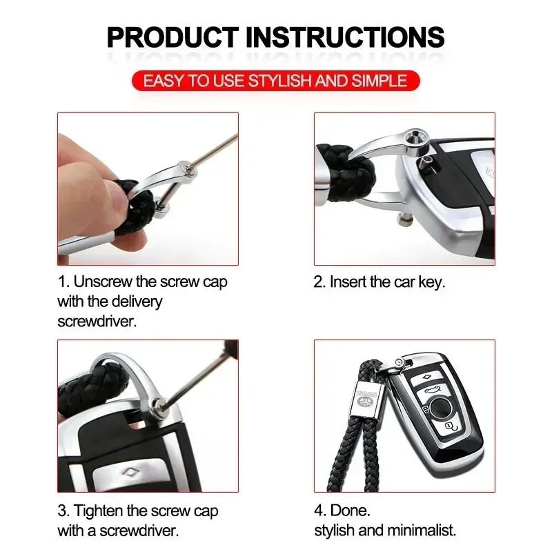 1pc Porte-clés en métal Porte-clés Lanière pour clés Emblème de voiture Style pour Toyota TRD GR Corolla Auris Yaris Rav4 CHR Camry40 Prius