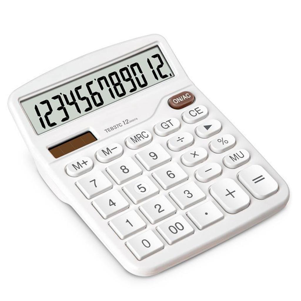 Large Button Desktop Calculator Silent Button LCD Display Multifunction Battery Powered for Office and Financial Use
