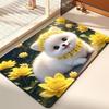 Diatom Mud Suction Mat Cartoon Cute Puppy Bathroom Floor Mat Toilet Toilet Door Non-slip Door Mat Quick Drying Mat