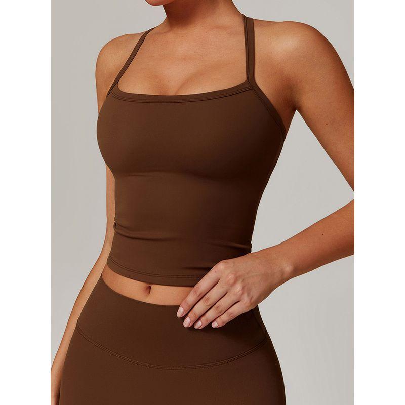 Fine Sling Sports Underwear Women Outer Wear Summer Yoga Vest Top With Chest Pad Running Quick-Drying Workout Clothes Beauty Back