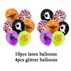 2sets Halloween Party Decorations Balloon Banner Paper Pompom Cake Topper Hanging Swirl Halloween Hanging Swirl Streamer for Halloween Happy