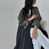 Modest Spliced Fashion Abaya with Drawstring Cuffs - Middle Eastern Style