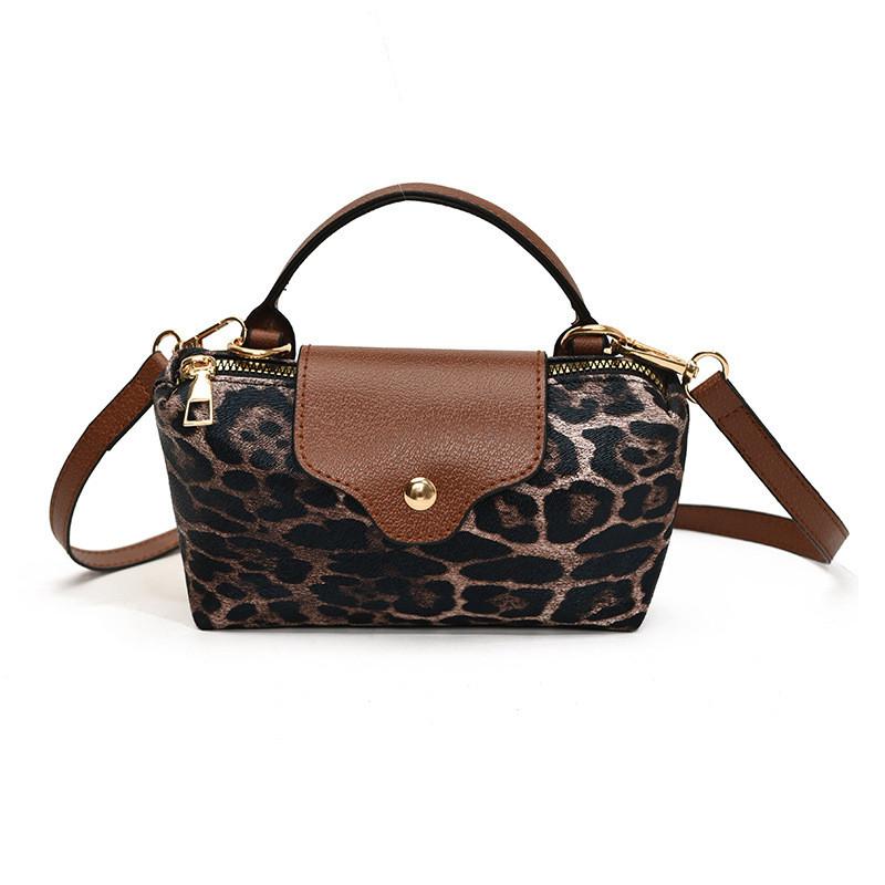 

Chic Style Korean Leopard Print Color Block Small Handbag For Women Ideal For Fashion Winter кофейный