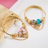 Beaded Love Heart Rhinestone Bracelet Adjustable Wedding Daily Accessories