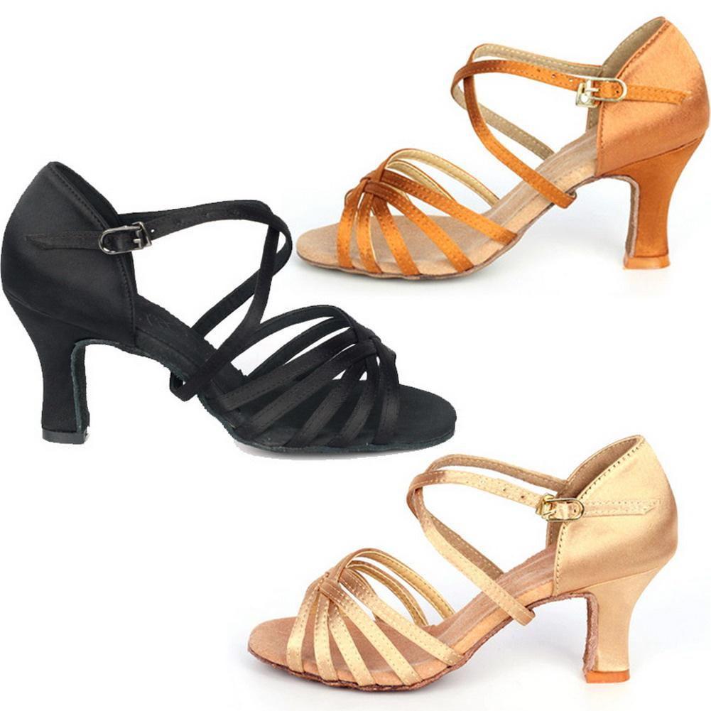 Elegant Satin 5 Cm High Heel Adult Female Latin Modern Ballroom Dancing Shoes