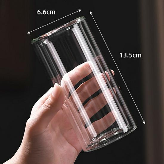 

Durable Double-Walled Borosilicate Glass Cup - High Temperature Resistant, Lidless, Transparent - Perfect for Mouthwash & Tea.