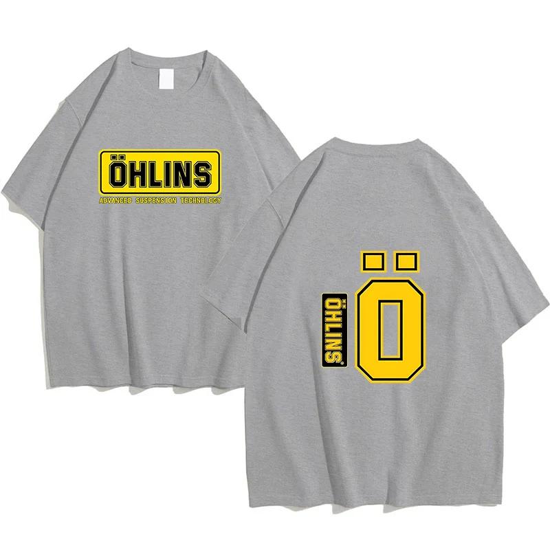 New Men's Unique Ohlins Sports Racing T-Shirt Pure Cotton Casual Shock Ohlins RXF34 M.2 Men's Comfortable and Popular Tee
