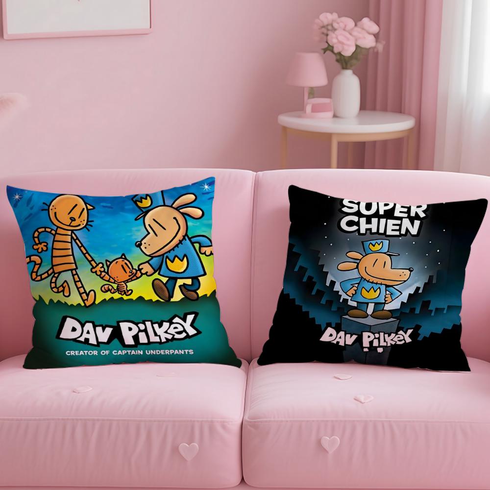 Comic Cartoon Dogmans Pillow Case Soft Plush Fabric Double-Sided Printed Cushion Cover Warm Winter Sofa Pillow Case
