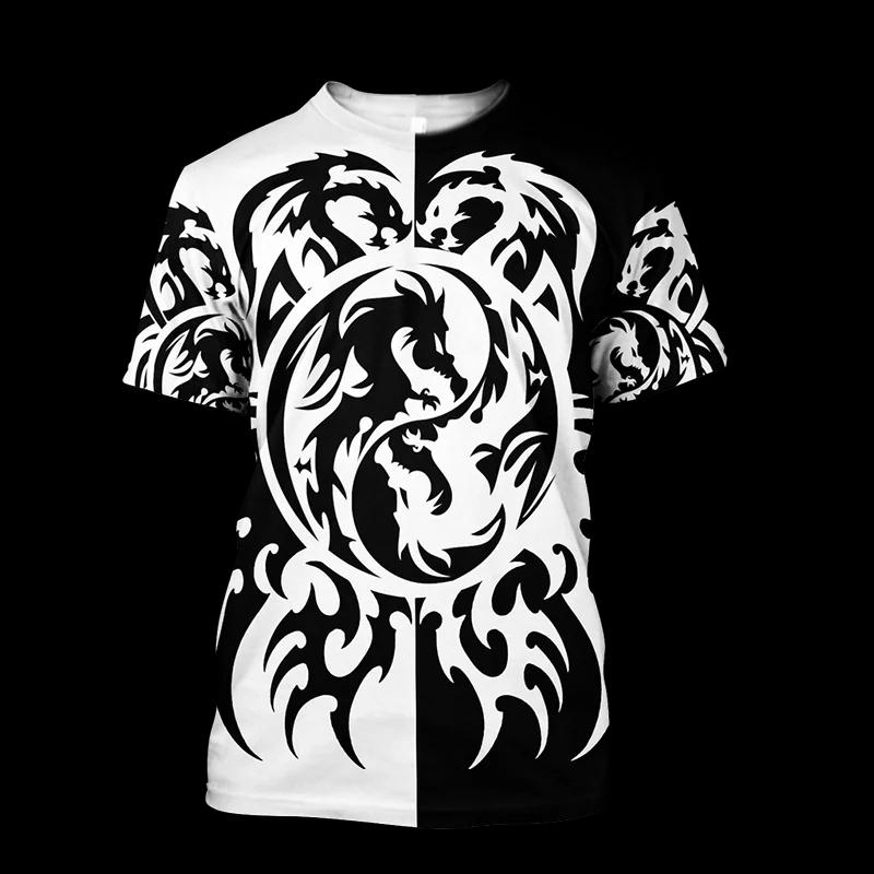 2026 T Shirts For Men New Fashion Oversized Tops Unisex Dragon Graphic 3D Print