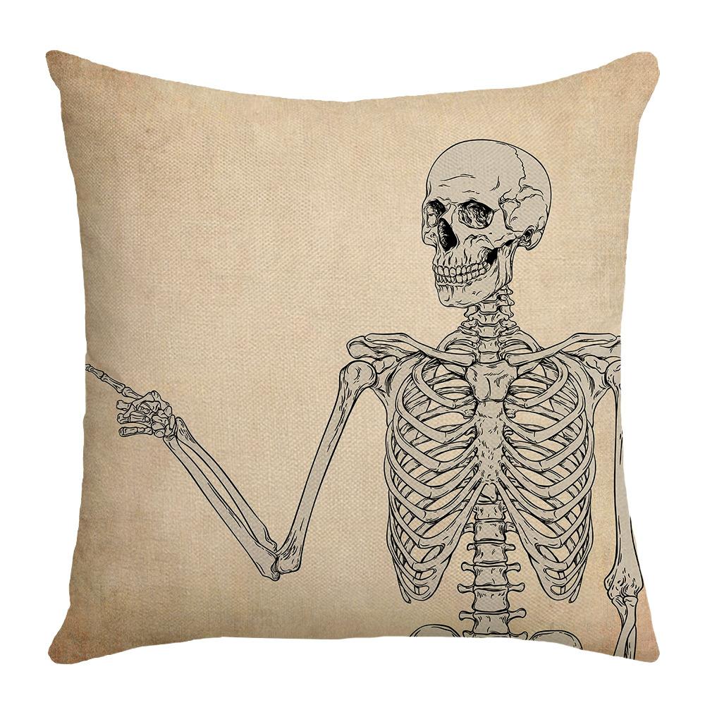 Halloween Decoration Pillow Skull Pillow Case Living Room Decoration Sofa Bedroom Pillow Bedside Pillow