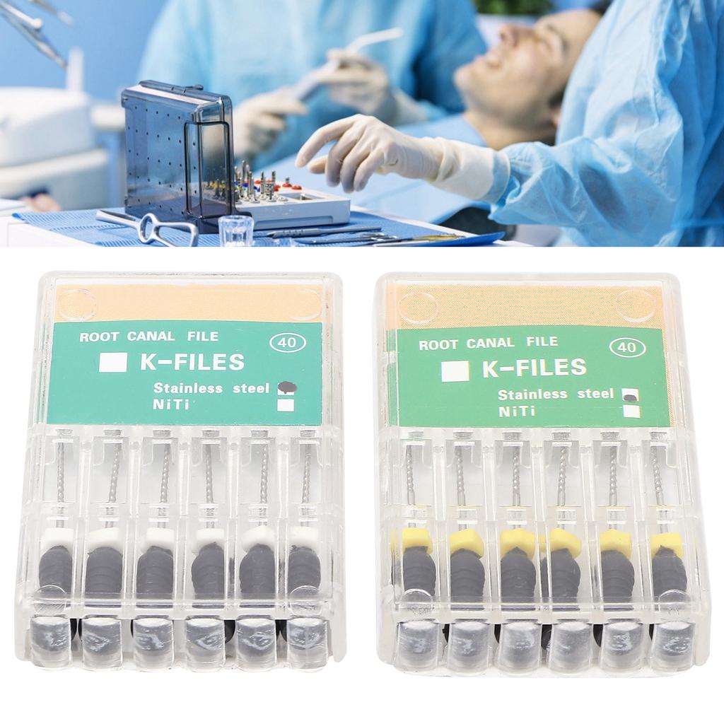 Dental Endo Root Canal File #40 K‑Files Stainless Steel Professional Dental Tool Accessory