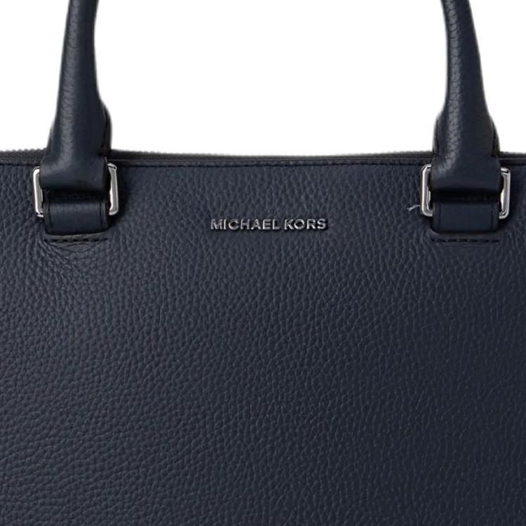 New MICHAEL KORS MK Cooper Cow Leather Shoulder Bag, Handbag, Briefcase Large Men's Marine Blue 37U2LCOA7L-406