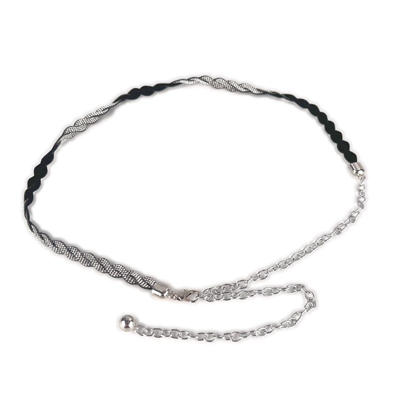 Small Fragrance Style Diamond-inlaid Women's Waist Chain Women's Belt Fashionable Women's Dress Skirt Decorative Diamonds