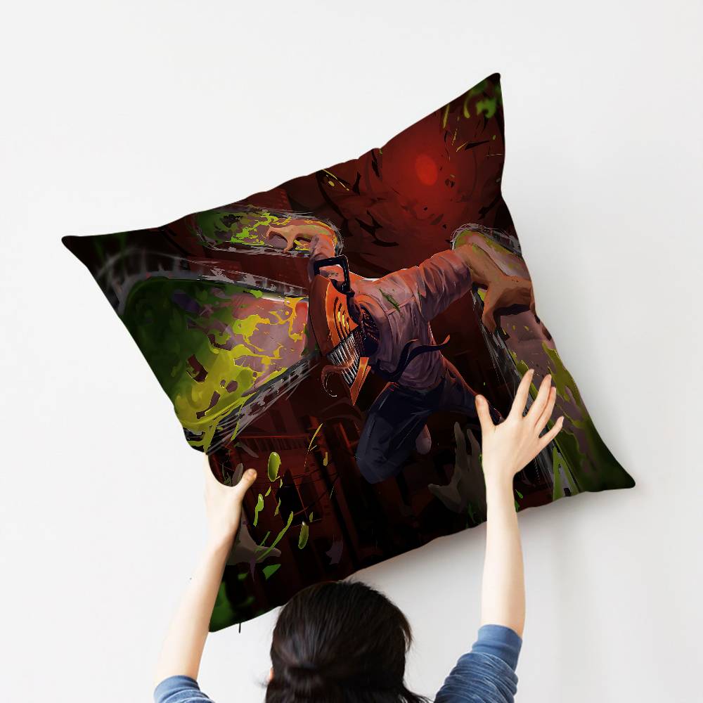 Anime C-chainsaws M-mans Personalized Pillow Cover Kids Bedroom Wild Party Decor Pillowcase kid Birthday shower Gift