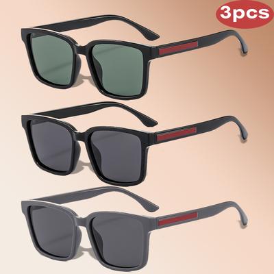 3piece Polarized Square Sunglasses Men Women Driving Sun Glasses UV400 Protection Outdoor Sports Fishing Eyewear