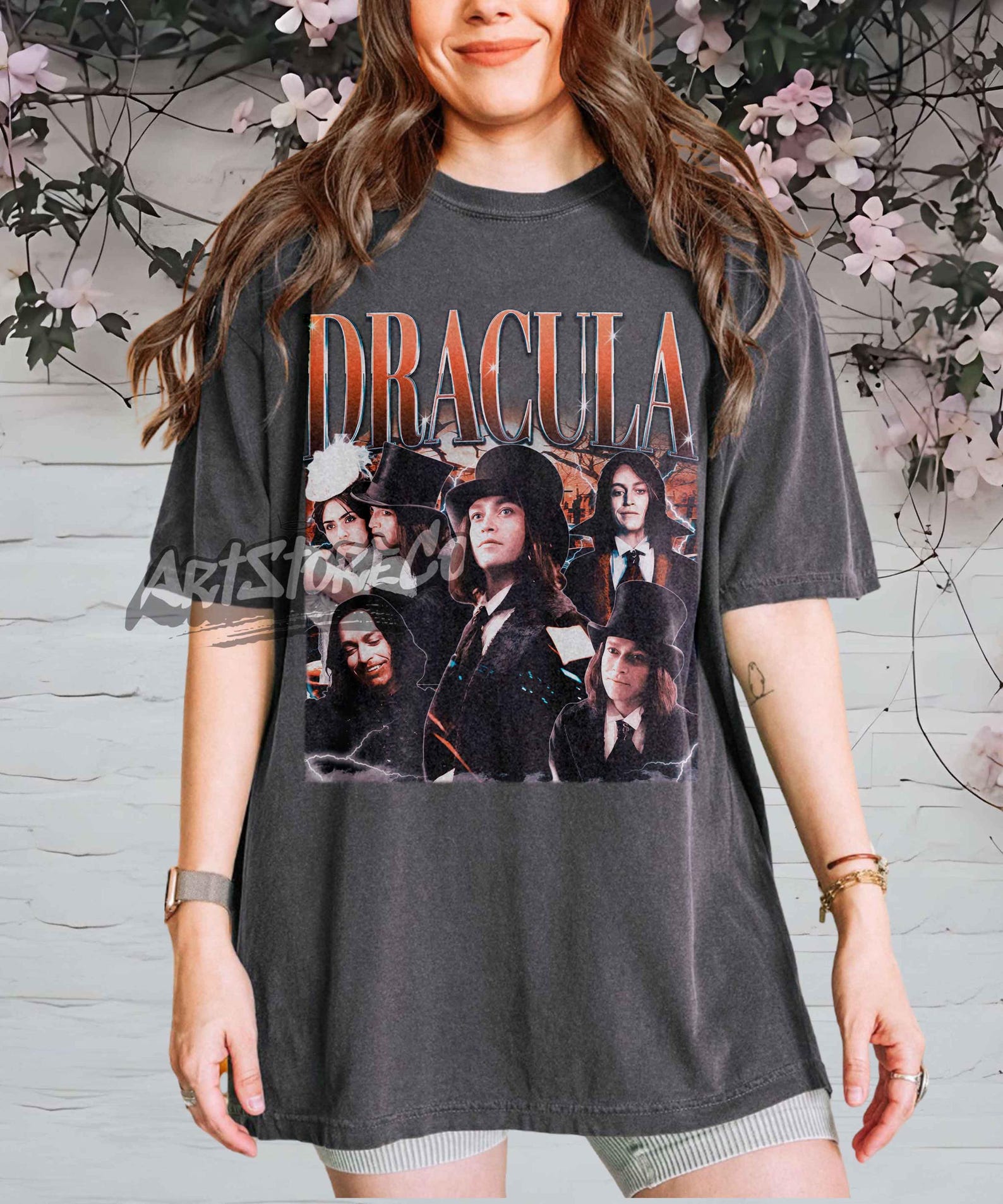 Dracula Retro Graphic Tee, Vintage Inspired Horror Movie Apparel XL
