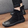 Schneestiefel Herren Fell Wasserdicht Rutschfest Winter Thermo Dickere Baumwolle Gepolsterte Schuhe Fleecegefütterte Kurze Stiefel Aus Echtem Leder