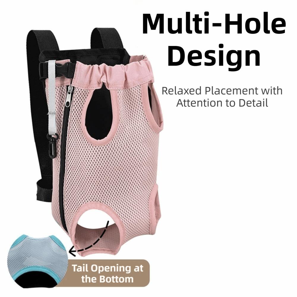 Breathable Mesh Pet Front Bag Double Shoulder Adjustable Strap Pet Carrier Backpack Portable Lightweight Dog Carrying Bag