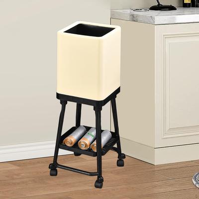 Trash Can and Storage Shelf Multifunctional Minimalist Garbage Bin Waste Basket for Living Room