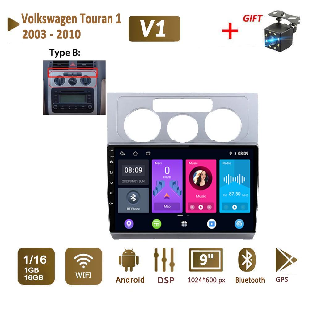 

2 Din Android автомобильный радиоприемник мультимедийный видеоплеер для Volkswagen Touran 1 2003-2010 навигация GPS WIFI головное устройство 1 + 16 ГБ