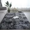 Nordic Tie-Dyed Long-Pile Carpet: Thick, Plush Mat for Living Room or Bedroom