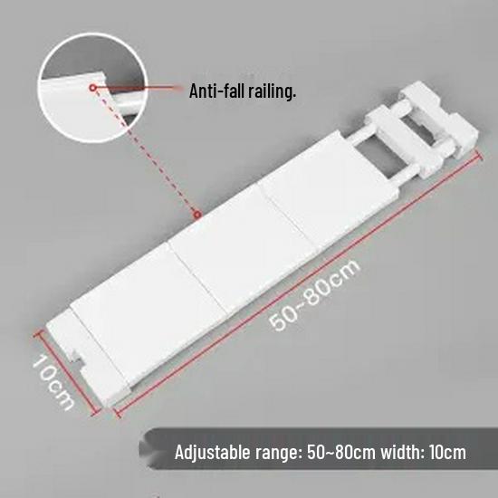 Retractable Wardrobe Partition: Layered Shelf & Shoe Cabinet Organizer
