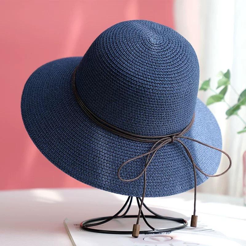 Women'S Spring Summer Beach Shade Straw Hat Large Eave Foldable Sun Protection Versatile Fisherman Fresh Style