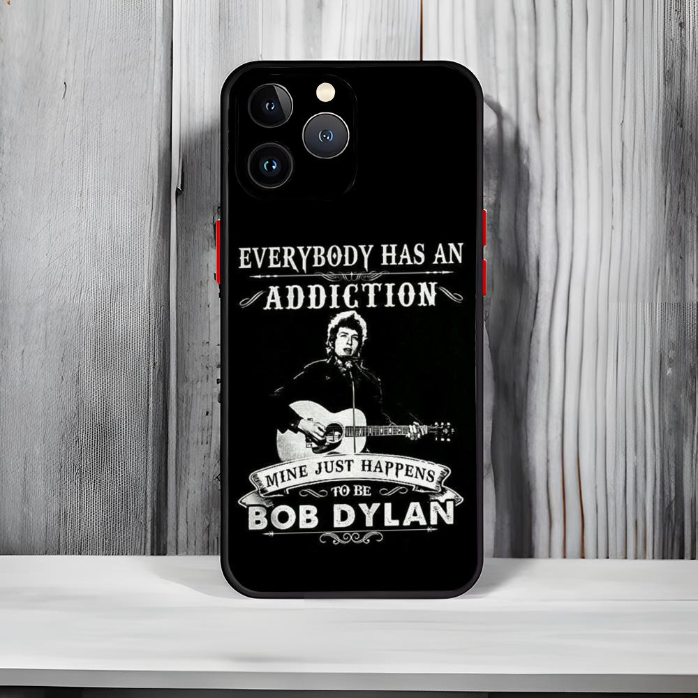 Legendary Folk Singer B-Bob Dylan Phone Case Black Matte Thin Phone Case For iPhone17 16 15 14 13 ProMax