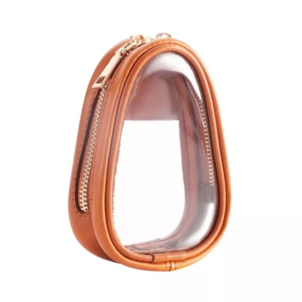 Transparent Design Jewelry Organizer Bag Leather Material Waterproof Jewelry Bag Hand String