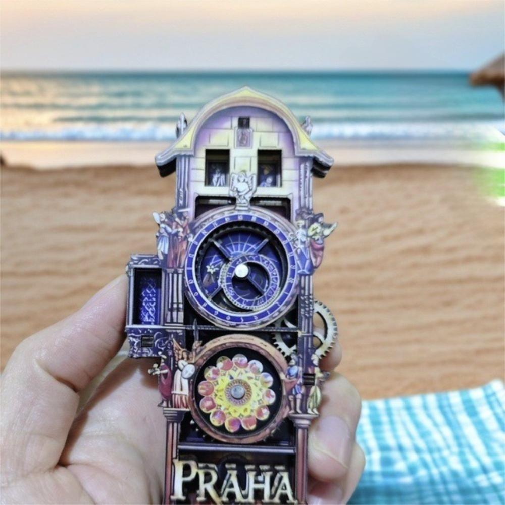 Wooden Prague Square Fridge Magnets Unique Design Refrigerator Magnets  Home Decor