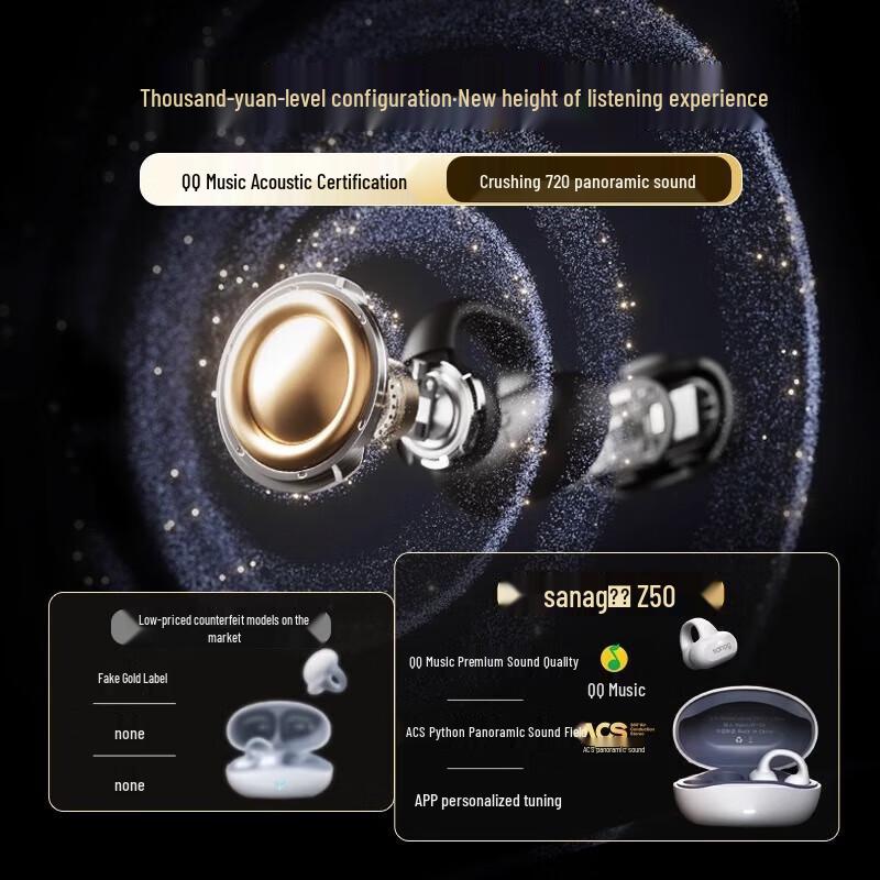 Sanag Z50 Pro Max Wireless Ear Clip Bluetooth Headset