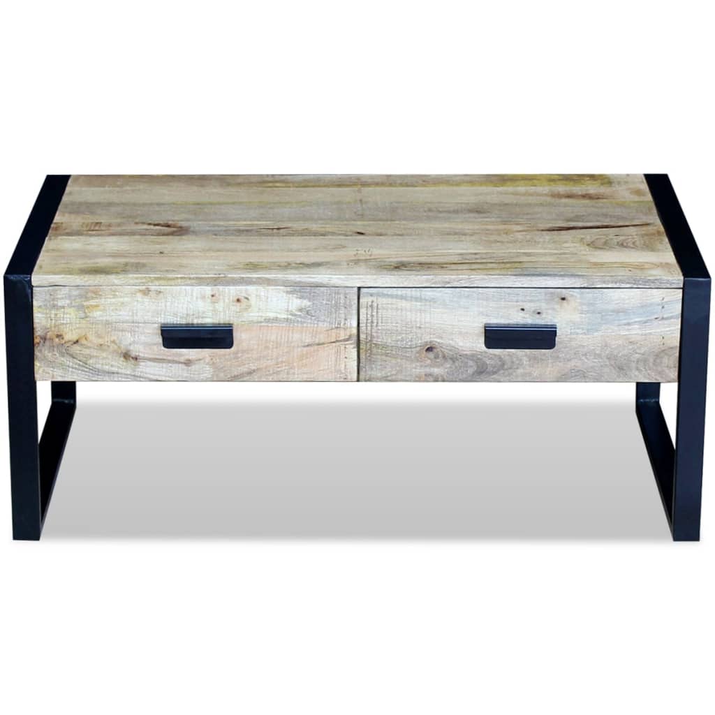 Vidaxl Stolik Kawowy Z 2 Szufladami, Lite Drewno Mango, 100X60X40 Cm