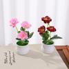 1Pcs Artificial Potted Plant Decoration 14cm Fake Plant Ornament for Home Table Bedroom Decor DIY Crafts Ornament Accessories