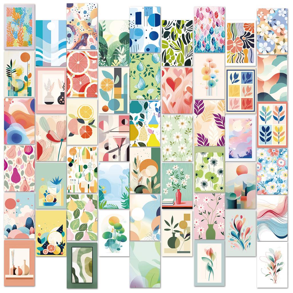 50 Leaves Small Fresh Decorative Card Art Painting Poster Background Wall Decoration Message Card