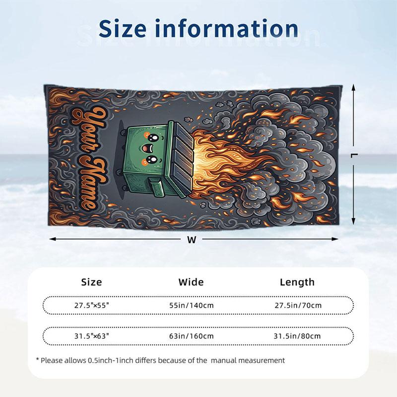 Tigers Majesty Lanterns Theme Quick Dry Beach Towel Custom Name Text Print Large Sand Resistant Towel Beach Vacation