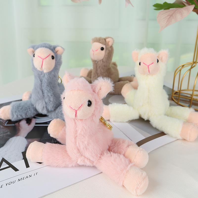 1 Pieza Peluche Alpaca Oveja Animal Llavero Suave Lindo Colgante Hecho a Mano Llavero Adorno Regalo Decoración Diy