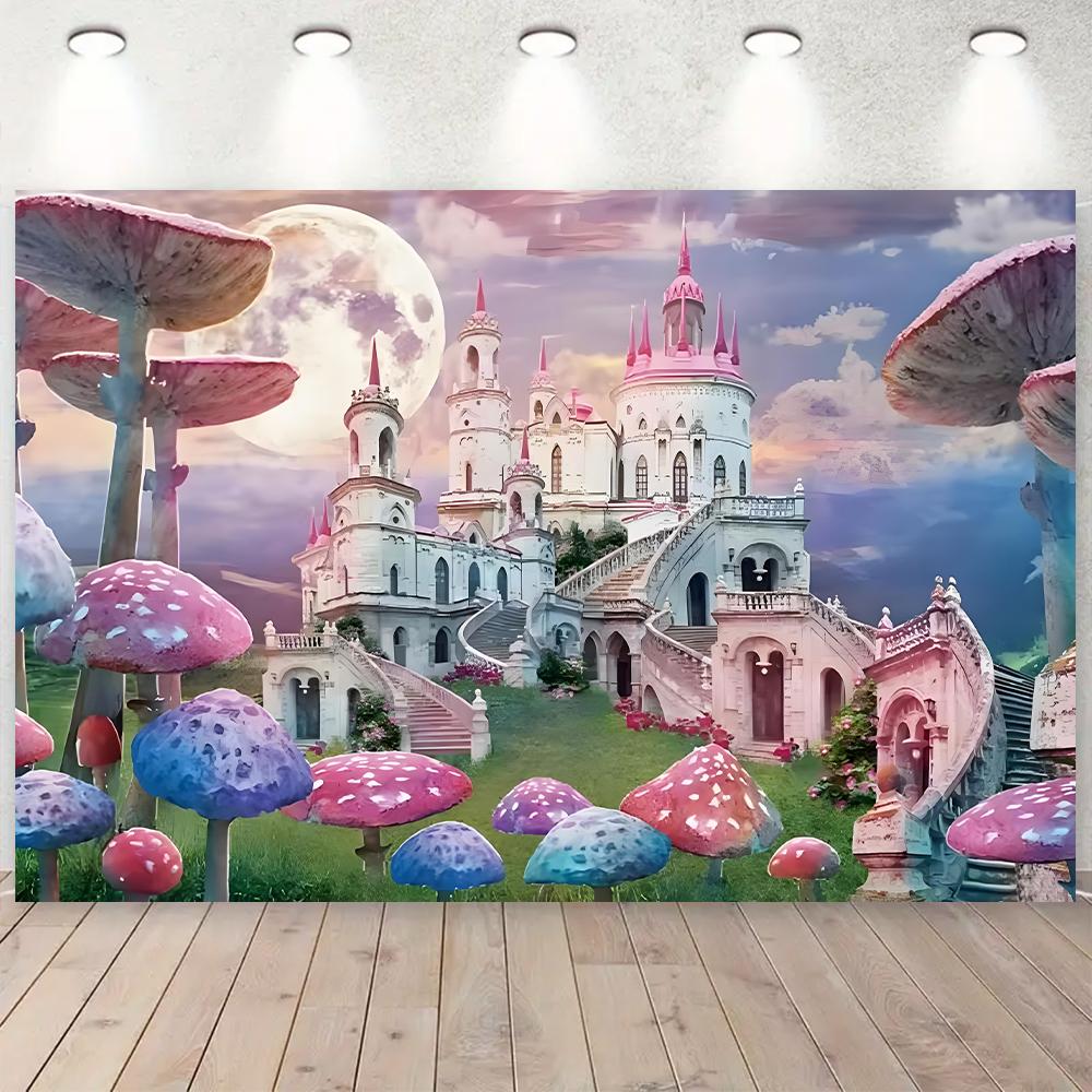 

Colorful Dream Balloon Castle Princess Theme Birthday Party Supplies Background Decoration Banner Baby Shower Photography props 120X90CM