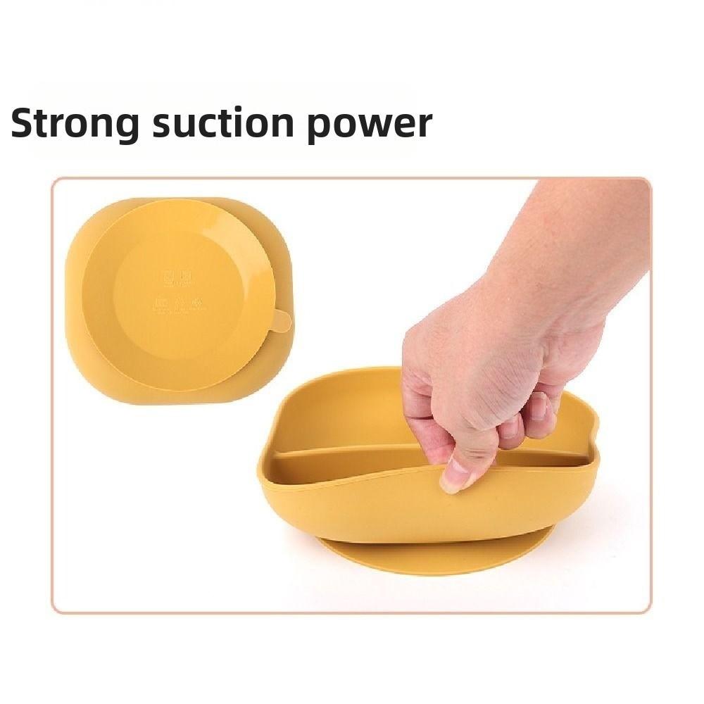 Cartoon Bear Baby Weaning Dishes Anti-Slip Divided Dinner Plate Baby Eating Supplies