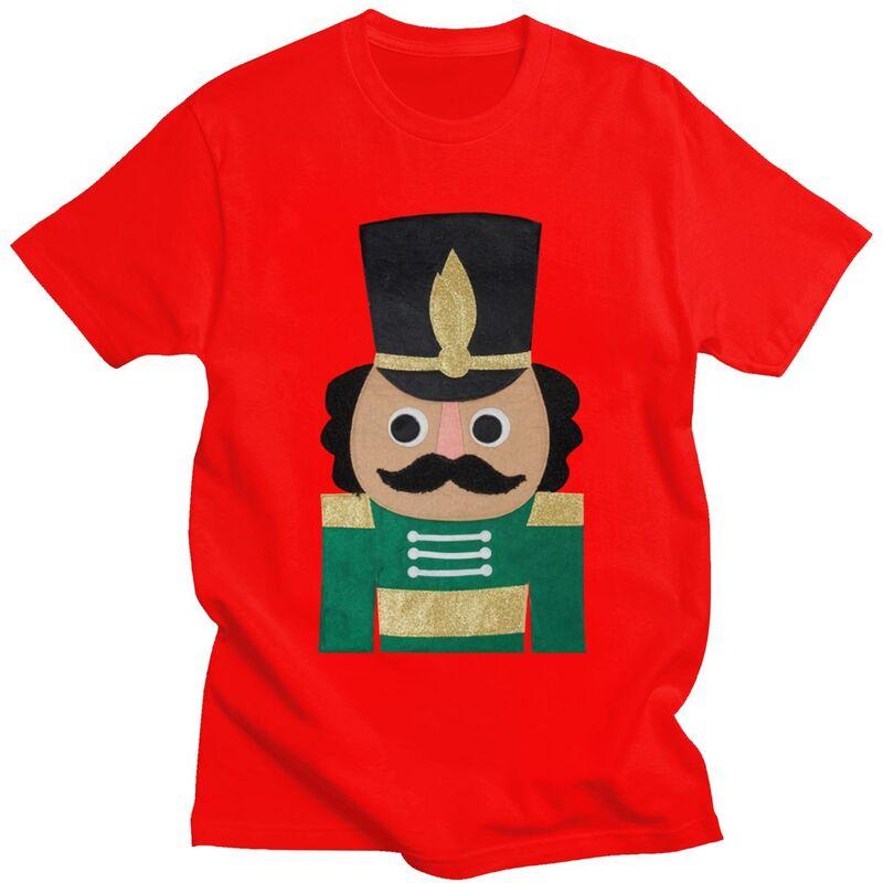 Custom Mens Christmas Nutcracker Cartoon Soldier Toy T Shirts Short Sleeve Cotton Tshirt Leisure Tees Loose Fit Clothes