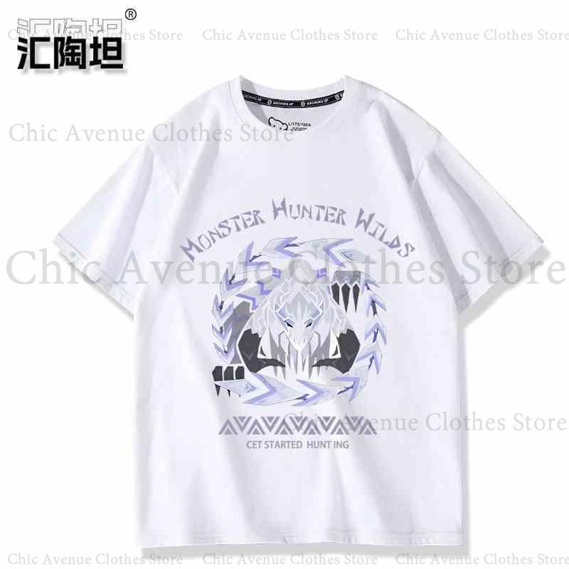 Game Monster Hunter Series Print Tshirt Cotton Summer Tee Short Sleeve Tops Casual Tshirt Casual Clothes Unisex Clothing