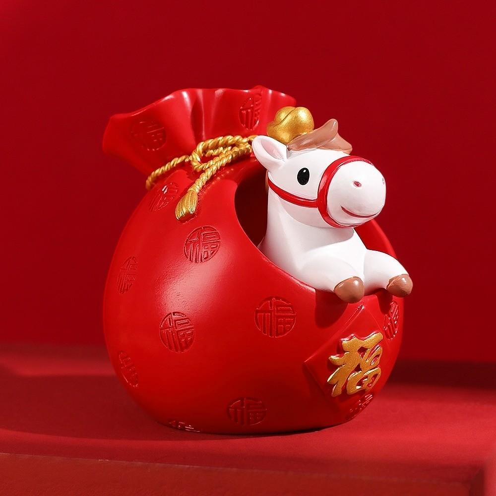 Lucky Bag Zodiac Horse Figurines Cute Horse Figures Ornament Table Desk