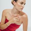 Collier - LUXENTER - Aira - Cristal rose - Finition or jaune 18 carats - Longueur 42+3 cm