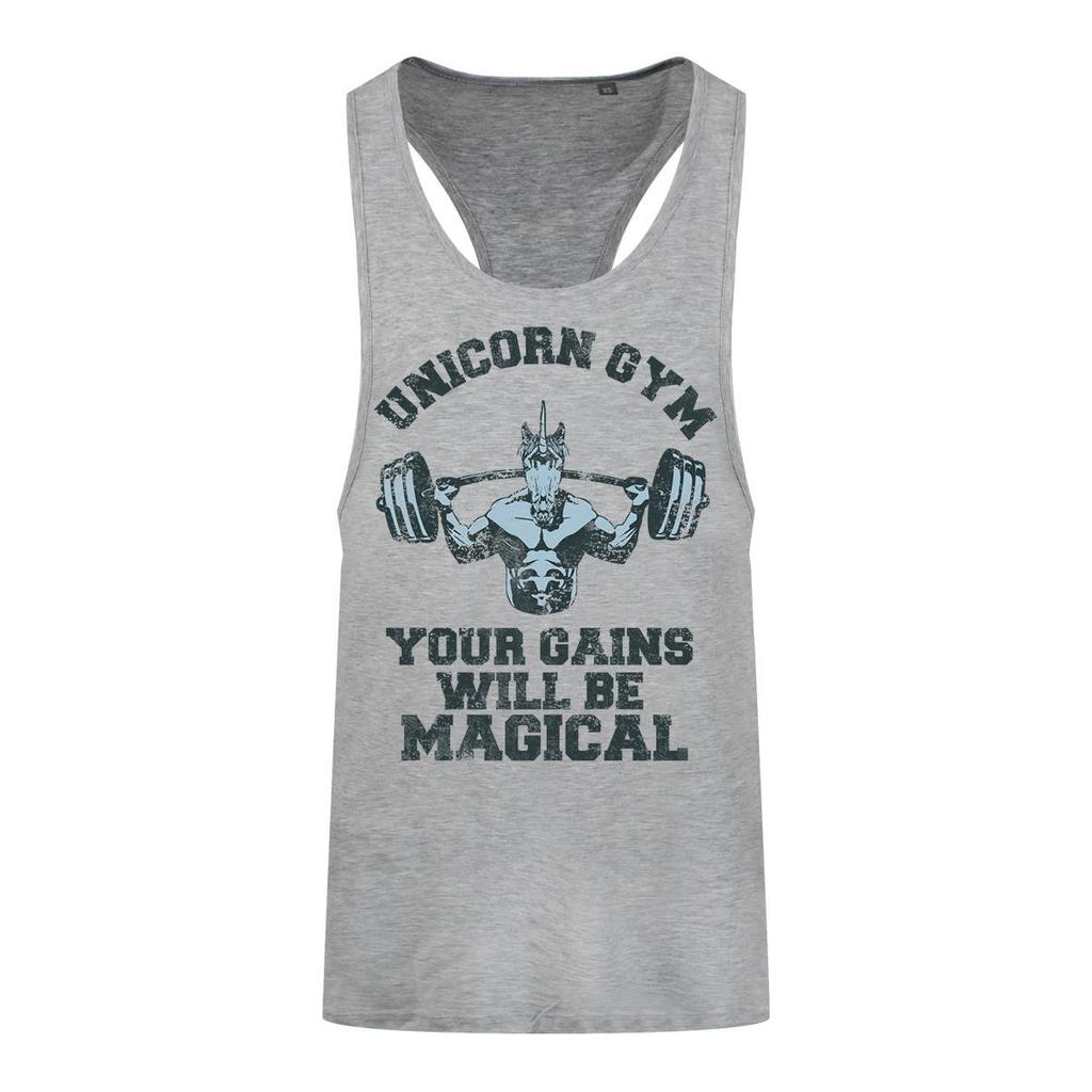 Grindstore Einhorn-Fitness-Racerback-Trägershirt für Herren