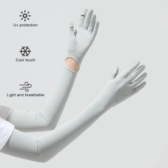 UV Protection Driving Gloves, Anti-Slip Palm, Long Sun Protection Gloves, Ultra Thin Full Finger Summer Gloves for Women Cycling Hiking Fishing